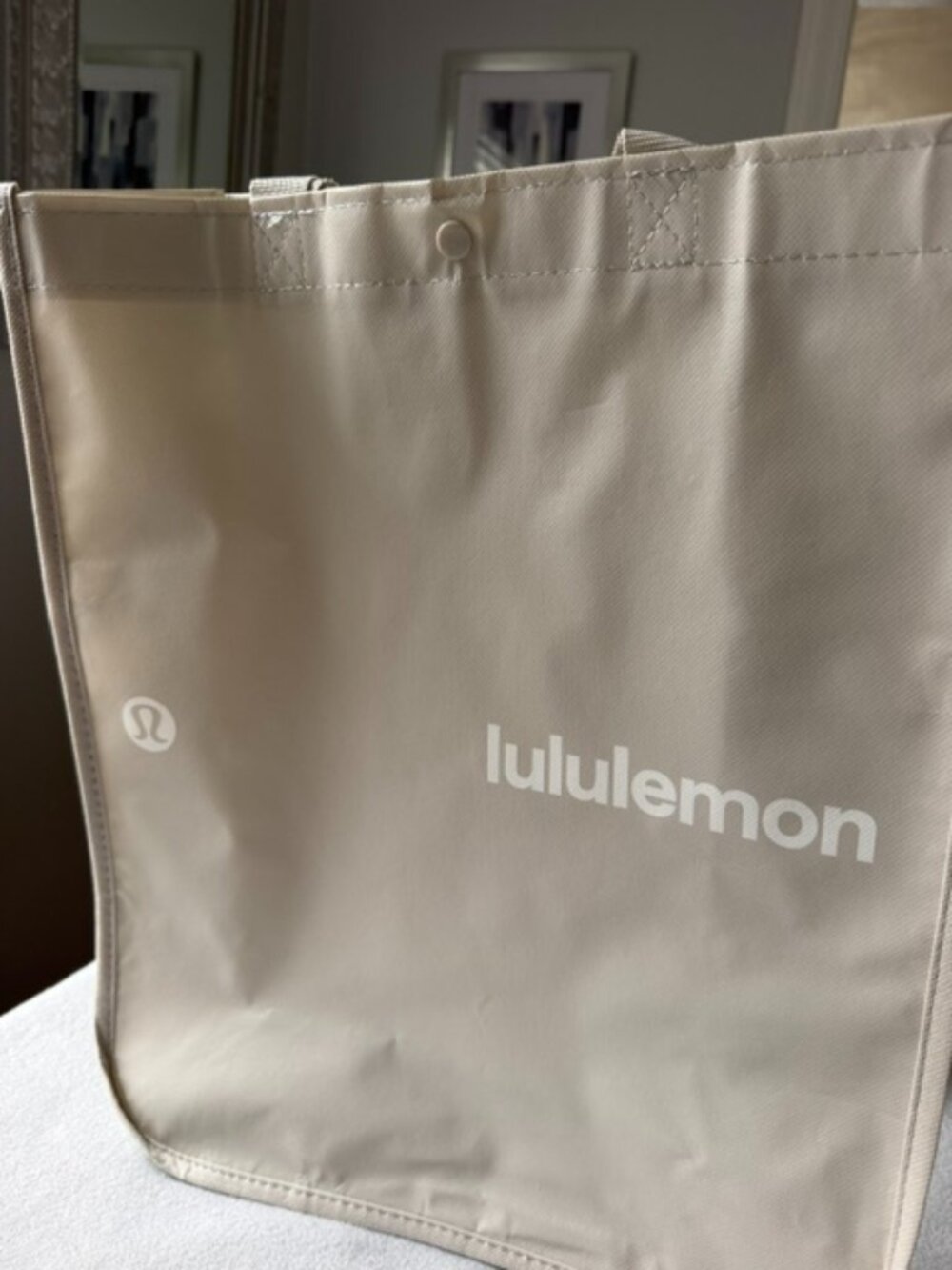 Lululemon Large Gray tote bag reusable bag, yoga, gym.  #lululemon #activewear